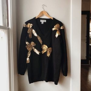 Vintage 80s Sequin Bows Sweater